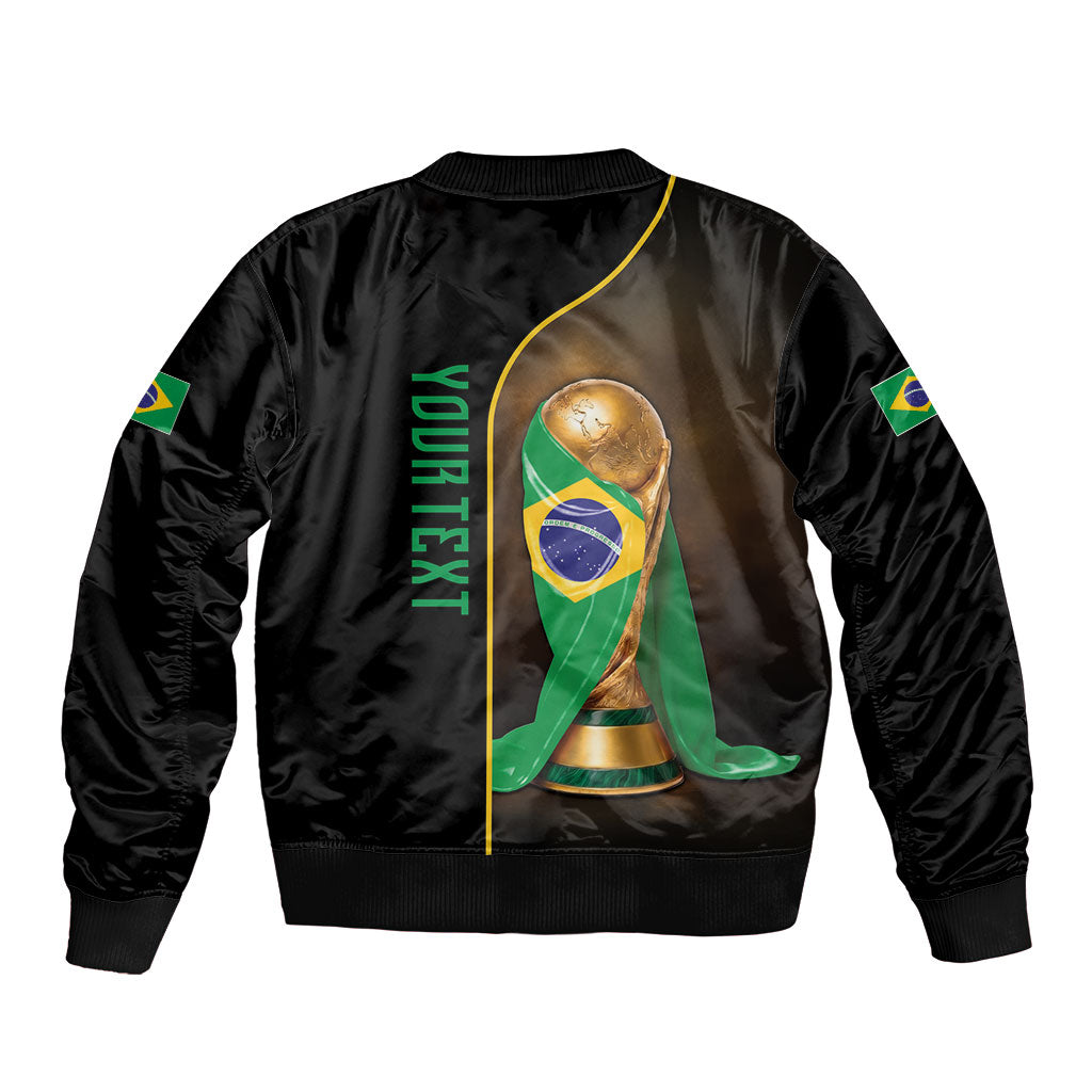 Personalized Brazil Football 2026 Bomber Jacket Trophy Flag Pride Art