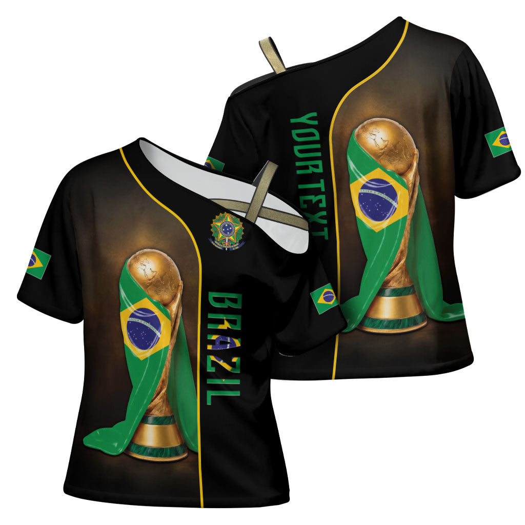 Personalized Brazil Football 2026 Cross Shoulder Shirt Trophy Flag Pride Art