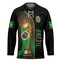 Personalized Brazil Football 2026 Hockey Jersey Trophy Flag Pride Art