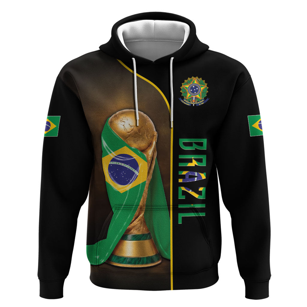 Personalized Brazil Football 2026 Hoodie Trophy Flag Pride Art