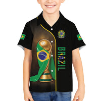 Personalized Brazil Football 2026 Kid Hawaiian Shirt Trophy Flag Pride Art