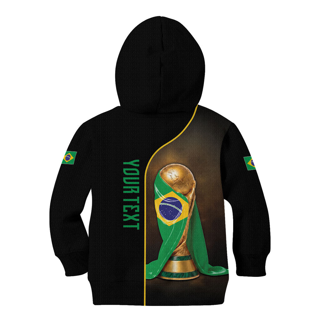 Personalized Brazil Football 2026 Kid Hoodie Trophy Flag Pride Art