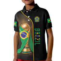 Personalized Brazil Football 2026 Kid Polo Shirt Trophy Flag Pride Art