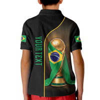 Personalized Brazil Football 2026 Kid Polo Shirt Trophy Flag Pride Art