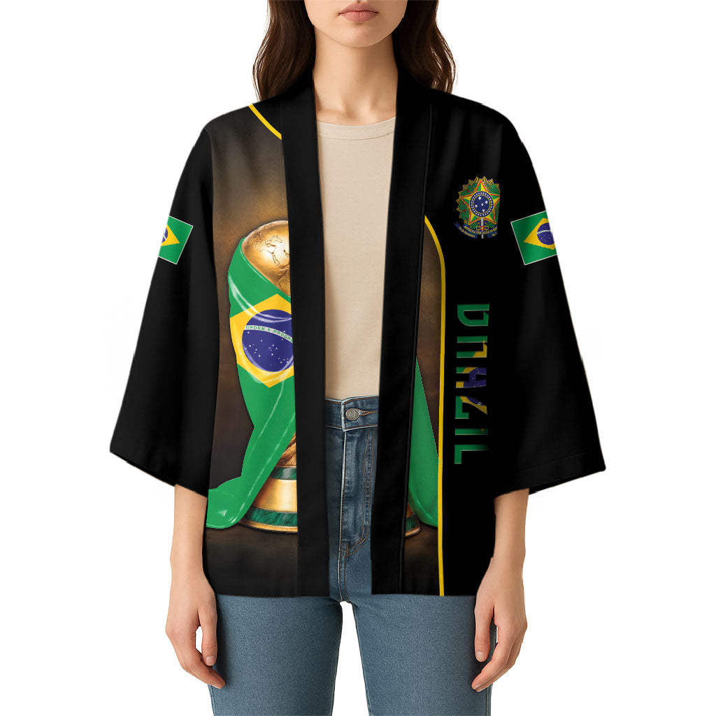 Personalized Brazil Football 2026 Kimono Trophy Flag Pride Art