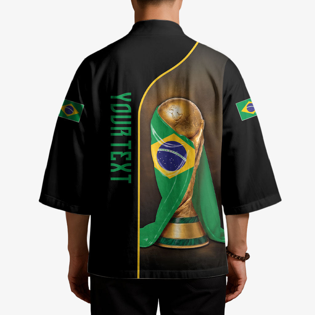 Personalized Brazil Football 2026 Kimono Trophy Flag Pride Art