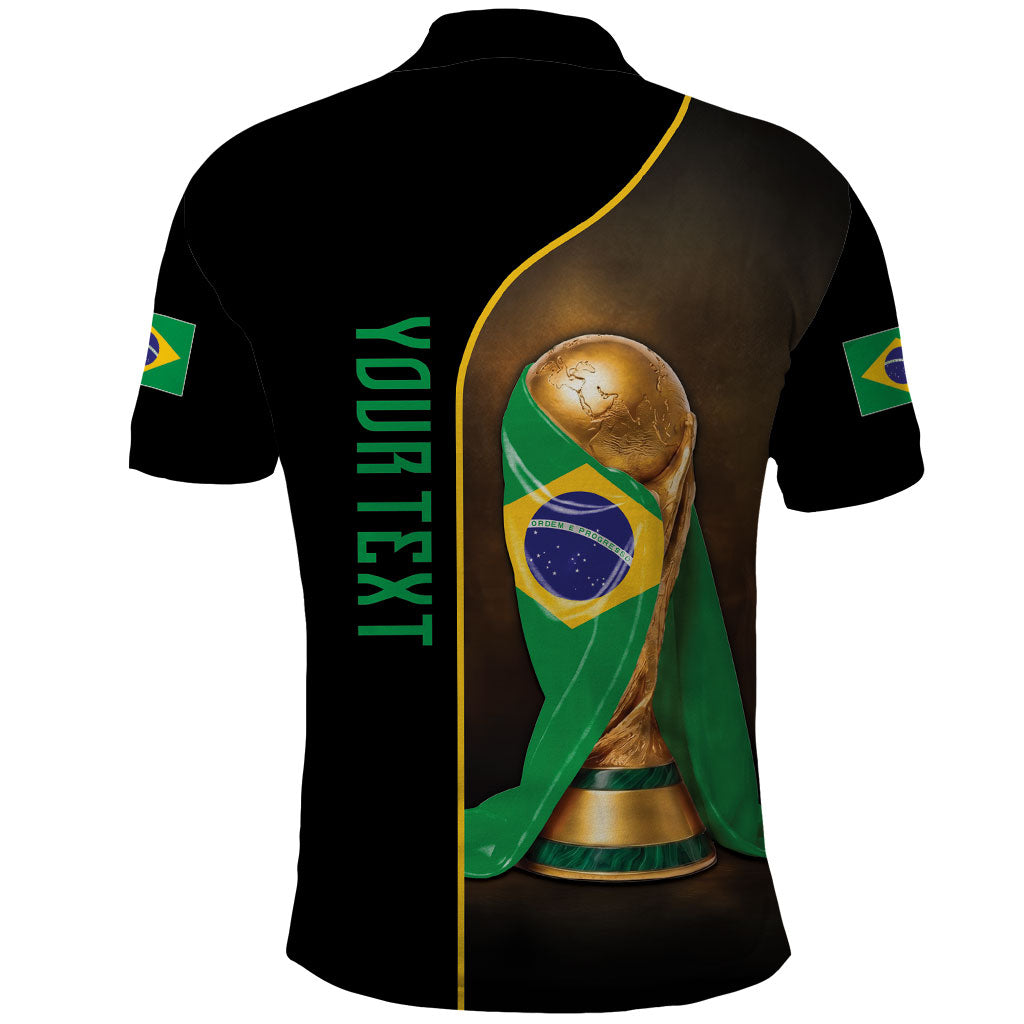 Personalized Brazil Football 2026 Polo Shirt Trophy Flag Pride Art