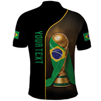 Personalized Brazil Football 2026 Polo Shirt Trophy Flag Pride Art