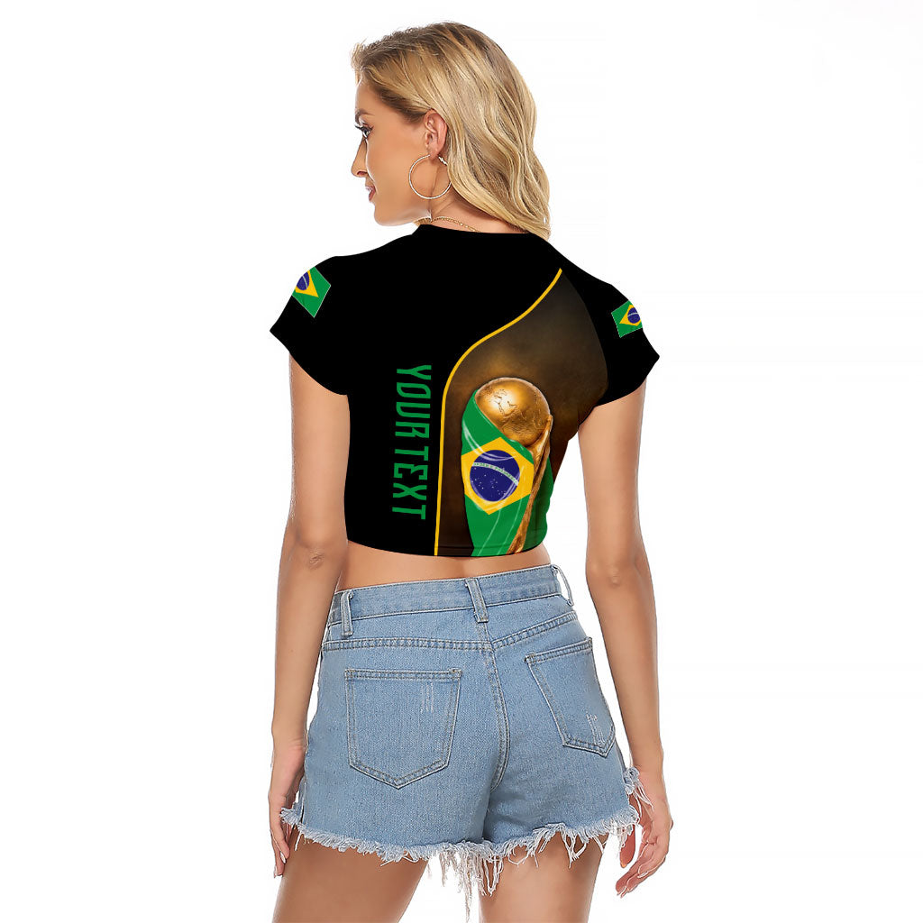 Personalized Brazil Football 2026 Raglan Cropped T Shirt Trophy Flag Pride Art