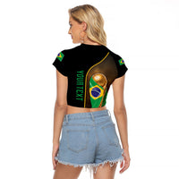 Personalized Brazil Football 2026 Raglan Cropped T Shirt Trophy Flag Pride Art