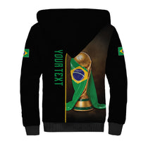 Personalized Brazil Football 2026 Sherpa Hoodie Trophy Flag Pride Art