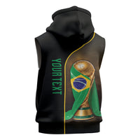 Personalized Brazil Football 2026 Sleeveless Hoodie Trophy Flag Pride Art