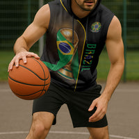 Personalized Brazil Football 2026 Sleeveless Hoodie Trophy Flag Pride Art