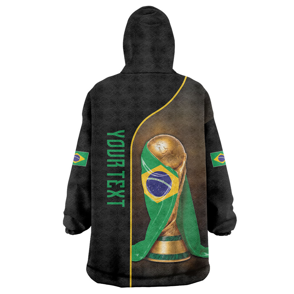 Personalized Brazil Football 2026 Wearable Blanket Hoodie Trophy Flag Pride Art