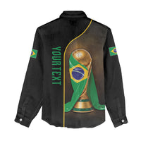 Personalized Brazil Football 2026 Women Casual Shirt Trophy Flag Pride Art