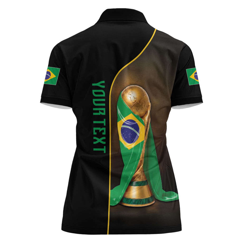 Personalized Brazil Football 2026 Women Polo Shirt Trophy Flag Pride Art