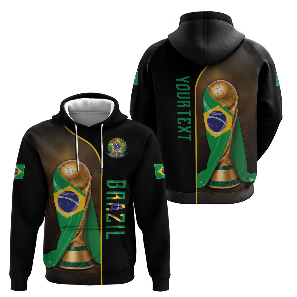 Personalized Brazil Football 2026 Zip Hoodie Trophy Flag Pride Art