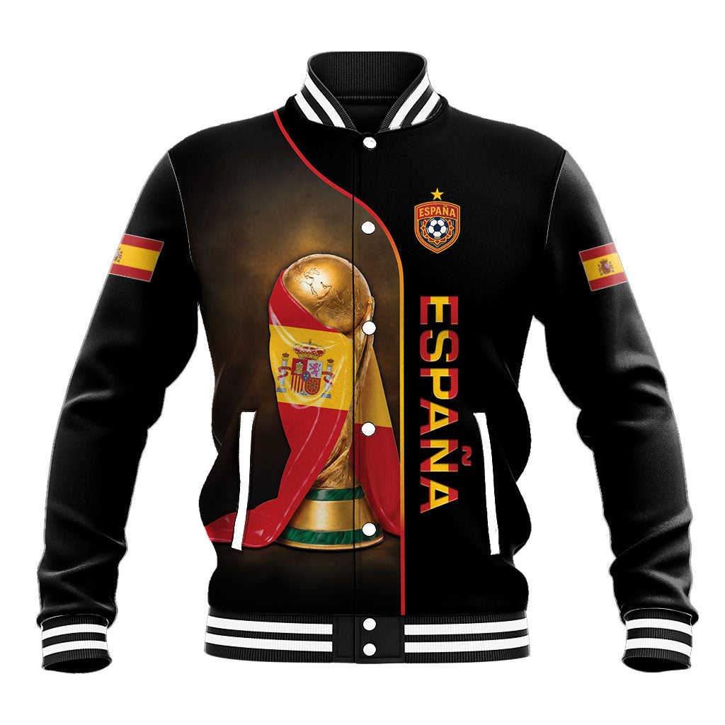 Personalized Spain Football 2026 Baseball Jacket Trophy Flag Pride Art