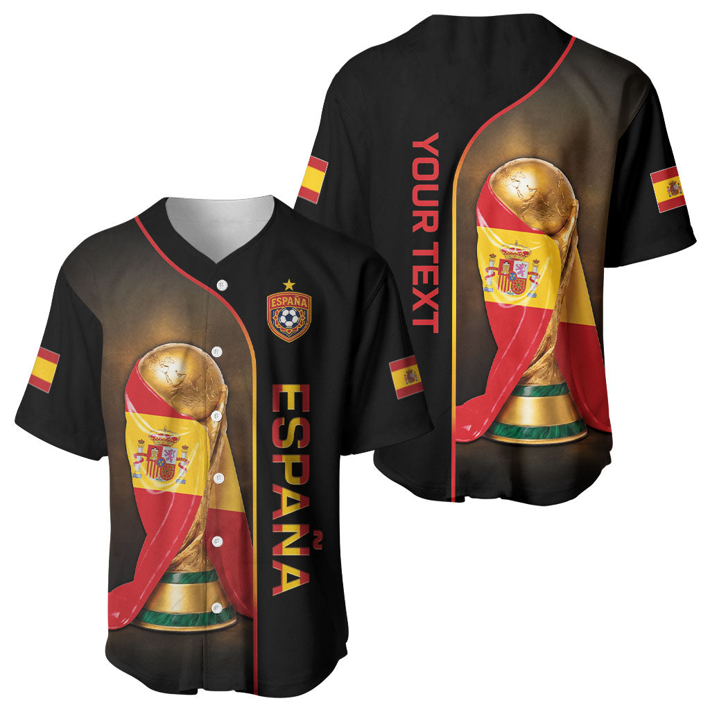 Personalized Spain Football 2026 Baseball Jersey Trophy Flag Pride Art