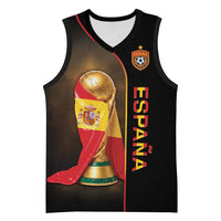 Personalized Spain Football 2026 Basketball Jersey Trophy Flag Pride Art