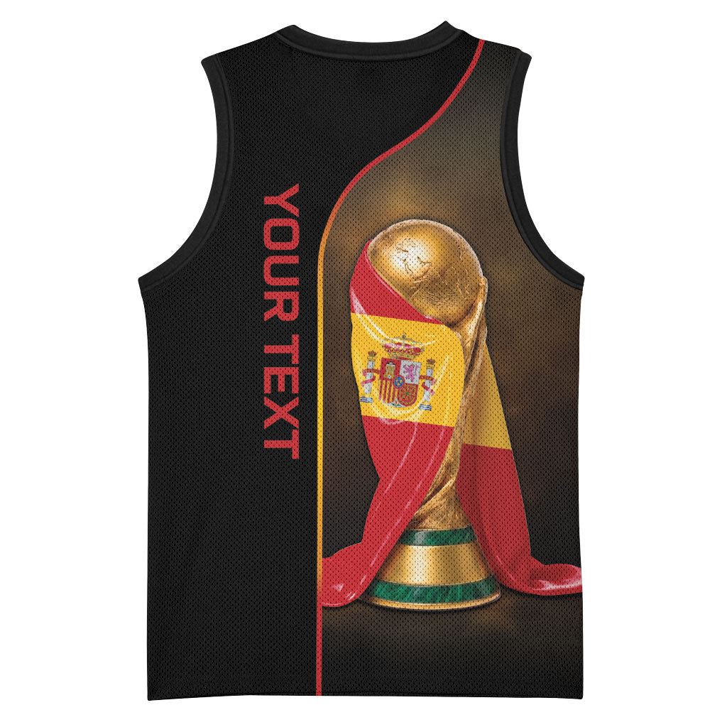 Personalized Spain Football 2026 Basketball Jersey Trophy Flag Pride Art