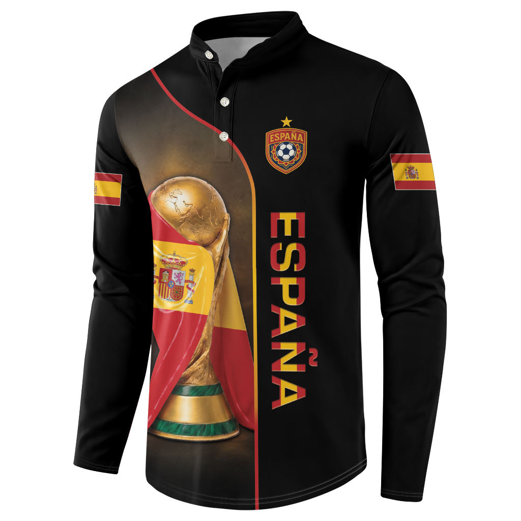 Personalized Spain Football 2026 Button Sweatshirt Trophy Flag Pride Art