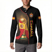 Personalized Spain Football 2026 Button Sweatshirt Trophy Flag Pride Art