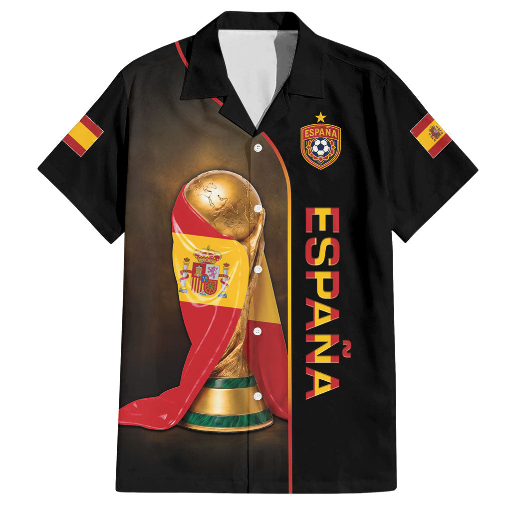 Personalized Spain Football 2026 Hawaiian Shirt Trophy Flag Pride Art