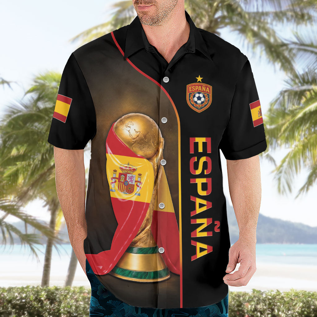 Personalized Spain Football 2026 Hawaiian Shirt Trophy Flag Pride Art