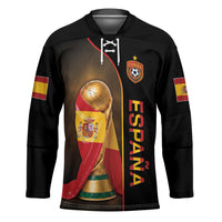 Personalized Spain Football 2026 Hockey Jersey Trophy Flag Pride Art