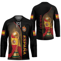 Personalized Spain Football 2026 Hockey Jersey Trophy Flag Pride Art