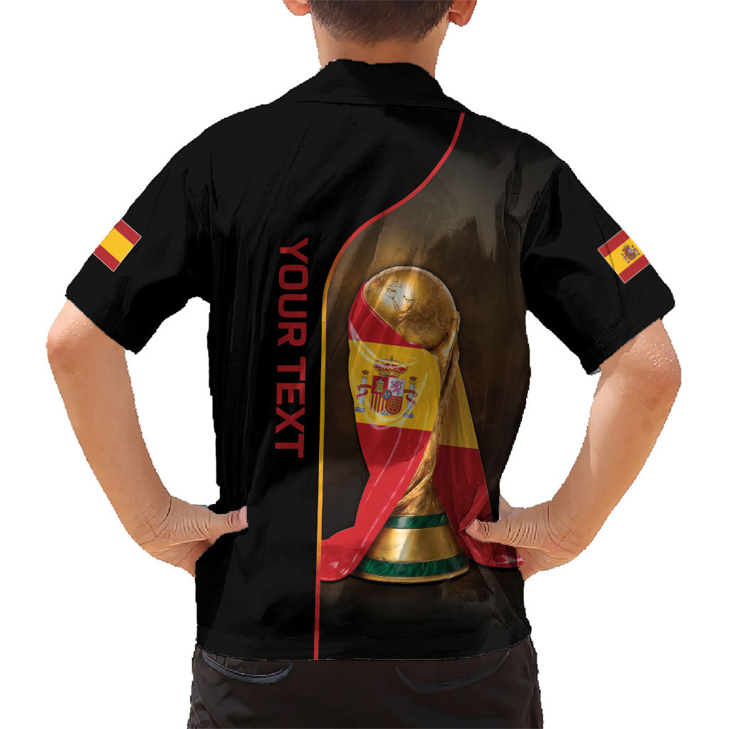 Personalized Spain Football 2026 Kid Hawaiian Shirt Trophy Flag Pride Art
