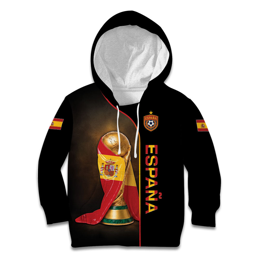 Personalized Spain Football 2026 Kid Hoodie Trophy Flag Pride Art