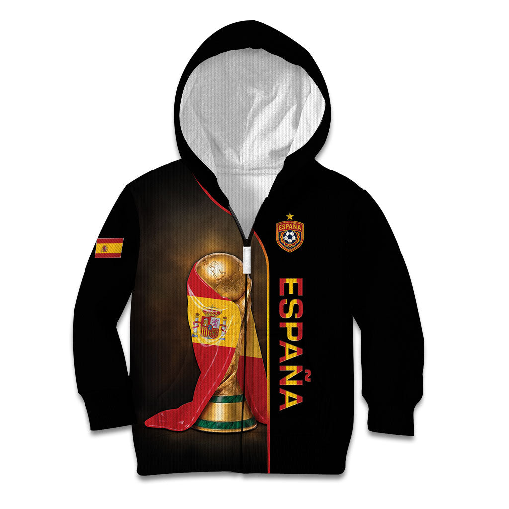 Personalized Spain Football 2026 Kid Hoodie Trophy Flag Pride Art
