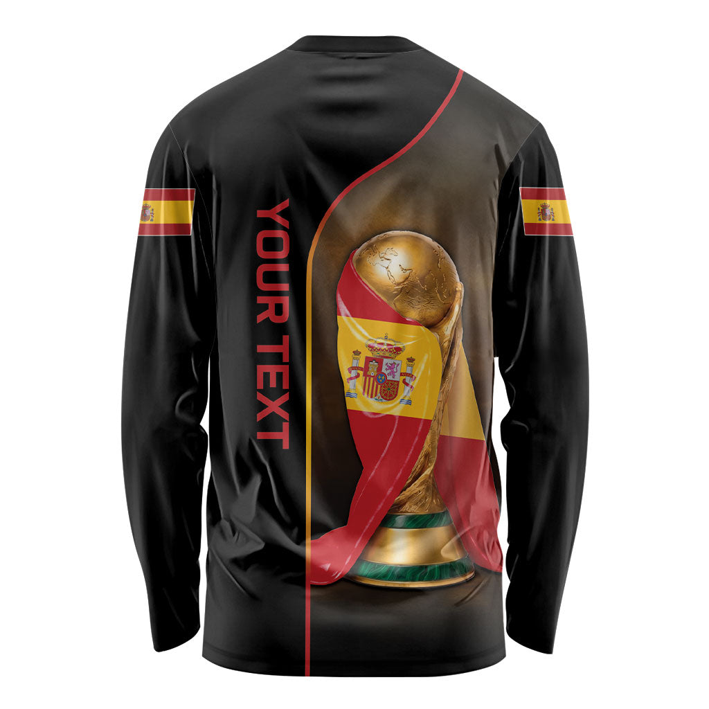 Personalized Spain Football 2026 Long Sleeve Shirt Trophy Flag Pride Art