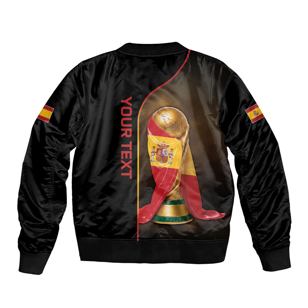 Personalized Spain Football 2026 Sleeve Zip Bomber Jacket Trophy Flag Pride Art
