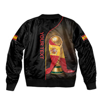 Personalized Spain Football 2026 Sleeve Zip Bomber Jacket Trophy Flag Pride Art