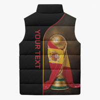 Personalized Spain Football 2026 Sleeveless Puffer Jacket Trophy Flag Pride Art