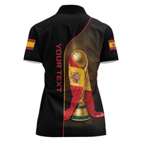 Personalized Spain Football 2026 Women Polo Shirt Trophy Flag Pride Art
