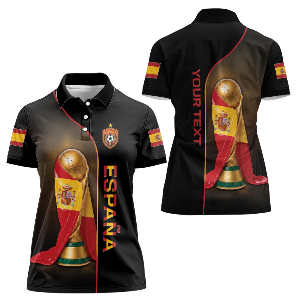 Personalized Spain Football 2026 Women Polo Shirt Trophy Flag Pride Art