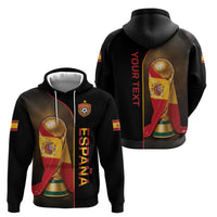 Personalized Spain Football 2026 Zip Hoodie Trophy Flag Pride Art