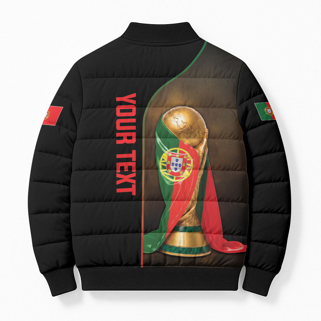 Personalized Portugal Football 2026 Bomber Puffer Jacket Trophy Flag Pride Art