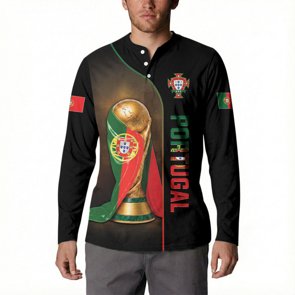 Personalized Portugal Football 2026 Button Sweatshirt Trophy Flag Pride Art