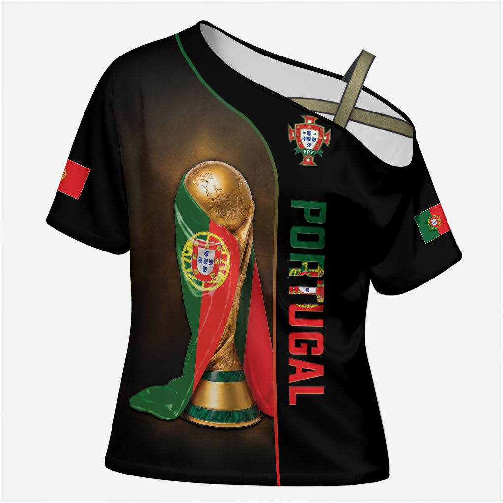 Personalized Portugal Football 2026 Cross Shoulder Shirt Trophy Flag Pride Art