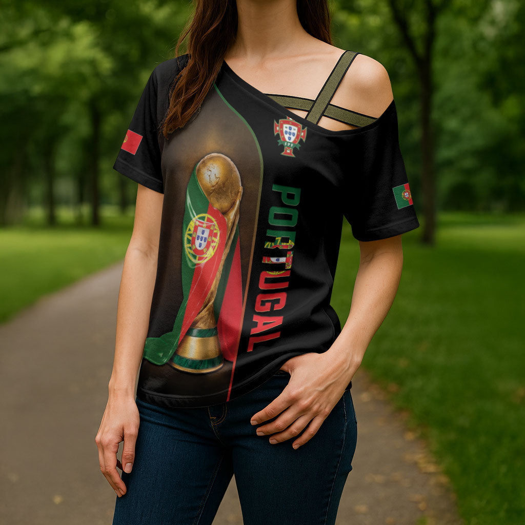 Personalized Portugal Football 2026 Cross Shoulder Shirt Trophy Flag Pride Art