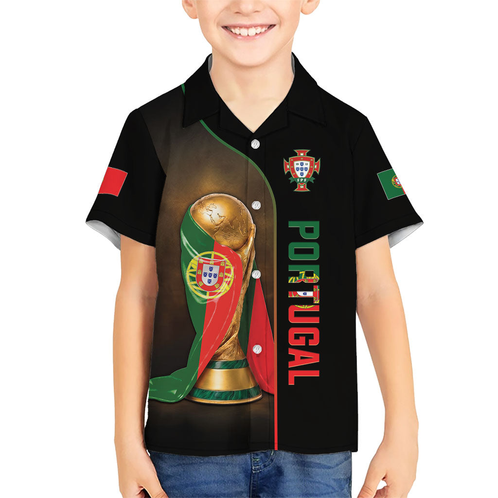 Personalized Portugal Football 2026 Kid Hawaiian Shirt Trophy Flag Pride Art