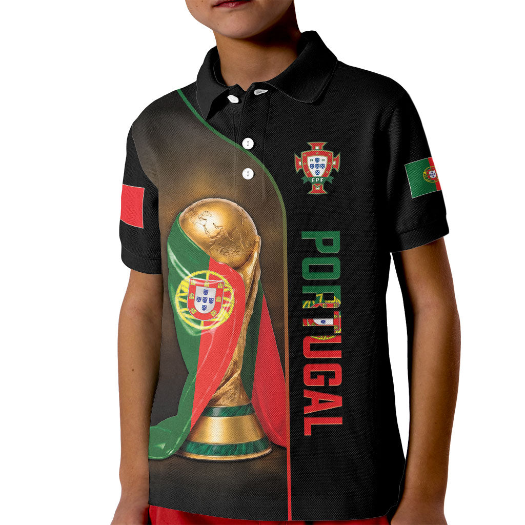Personalized Portugal Football 2026 Kid Polo Shirt Trophy Flag Pride Art