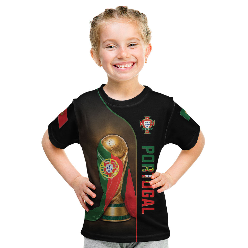 Personalized Portugal Football 2026 Kid T Shirt Trophy Flag Pride Art