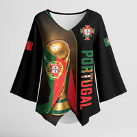 Personalized Portugal Football 2026 Kimono Sleeve Blouse Trophy Flag Pride Art