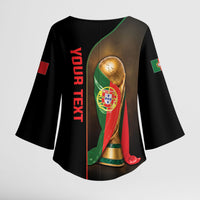Personalized Portugal Football 2026 Kimono Sleeve Blouse Trophy Flag Pride Art